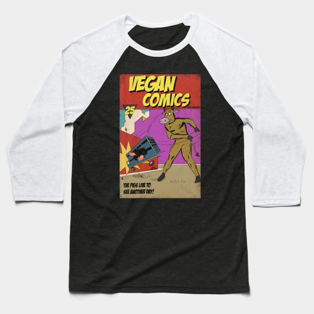 Vegan Comics Baseball T-Shirt by Milasneeze